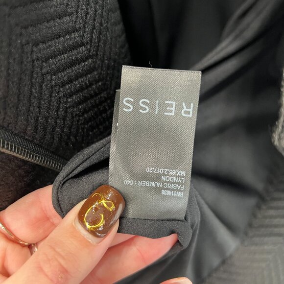 $318 Reiss Black Textured Asymmetric Zip Lyndon Jacket size 6 - Picture 13 of 13